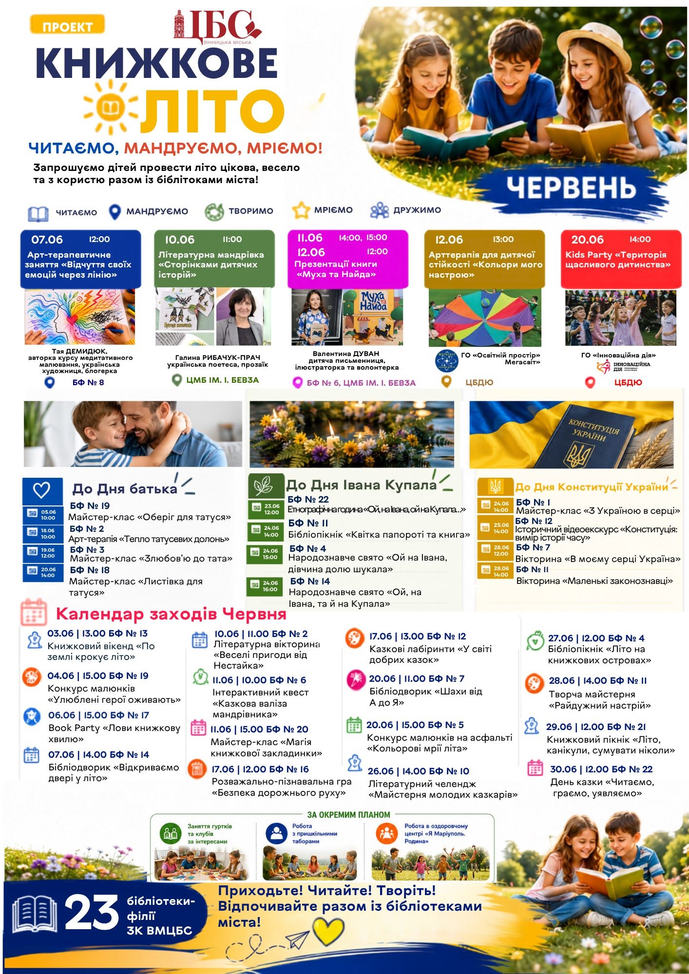 У Вінниці стартував проєкт «Книжкове літо: читаємо, мандруємо, мріємо!». АФІША