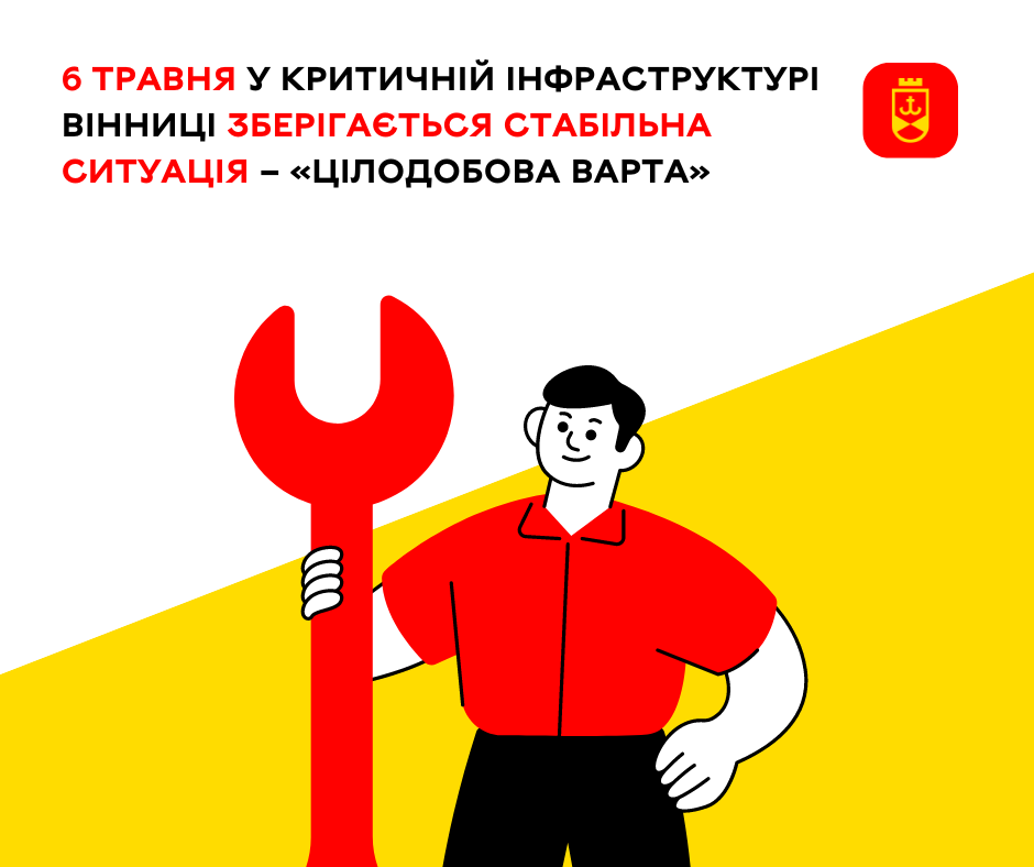 6 травня у критичній інфраструктурі Вінниці зберігається стабільна ситуація – «Цілодобова варта»