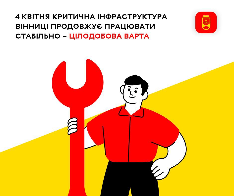 4 квітня критична інфраструктура Вінниці продовжує працювати стабільно – Цілодобова варта